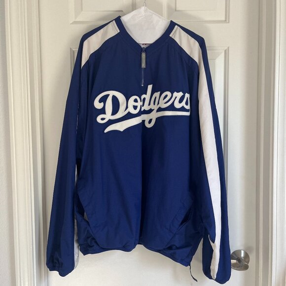 Majestic Los Angeles Dodgers half zip pullover dugout jacket - Picture 1 of 5